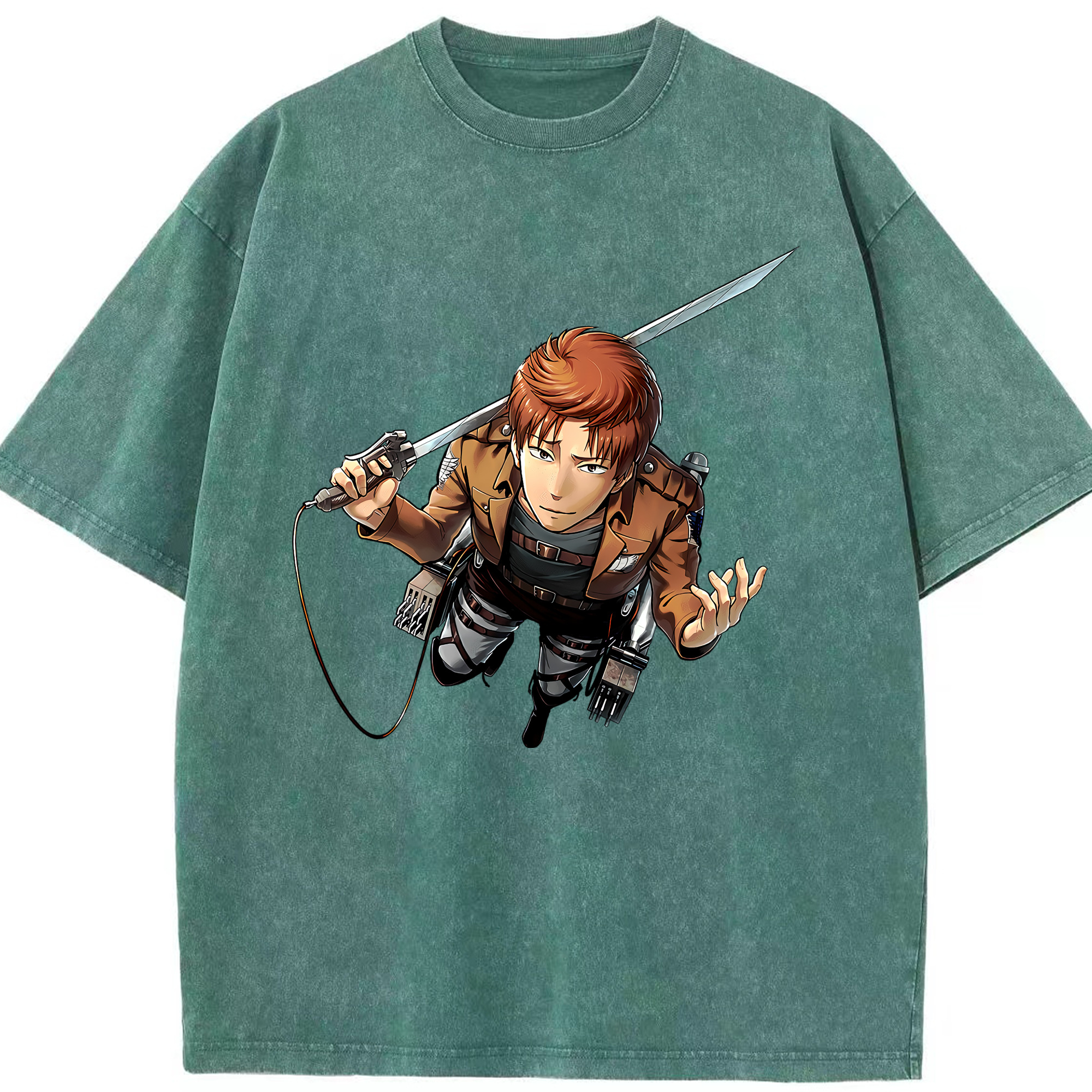 （画像用） 進撃の巨人 Attack on Titan 綿100% ヴィンテージ風 半袖Tシャツ（フロントプリント）